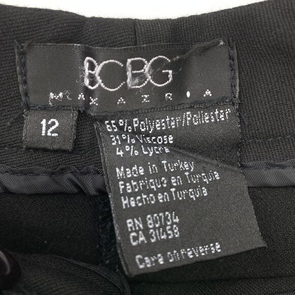 VTG BCBGMAXAZRIA Y2K Women's Size 12 High Rise Straight Dress Pants Black - Picture 6 of 6